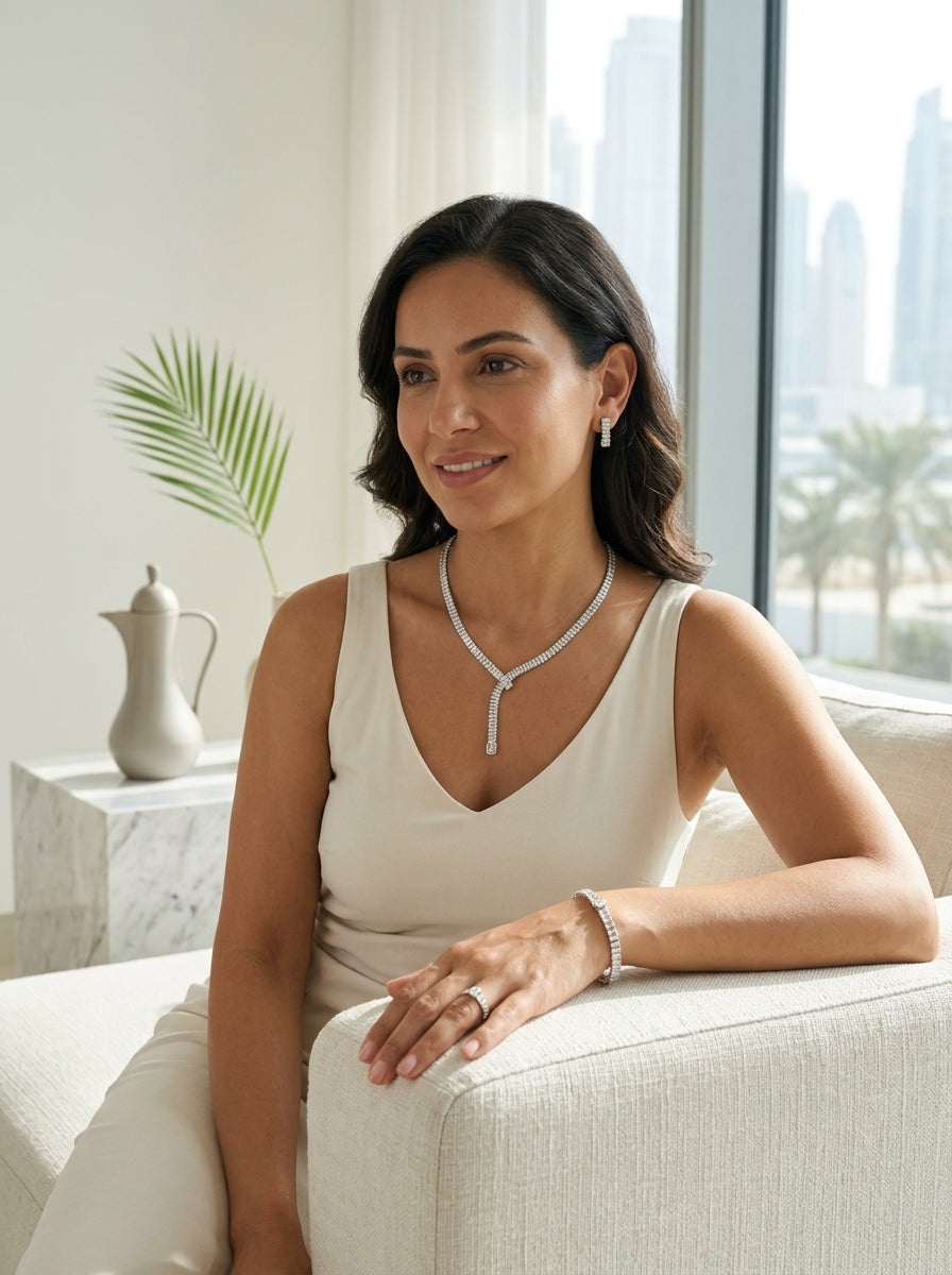 Luxury Baguette Crystal Jewelry Set